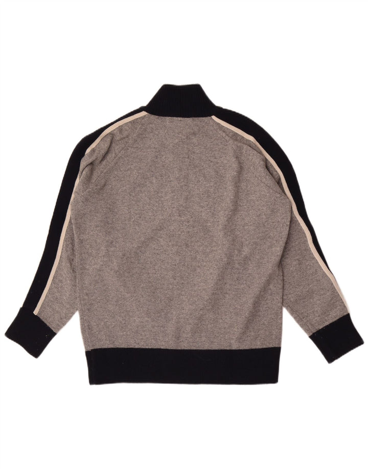 Maglione cardigan grafico da uomo Franklin Marshall piccolo in lana color block grigio