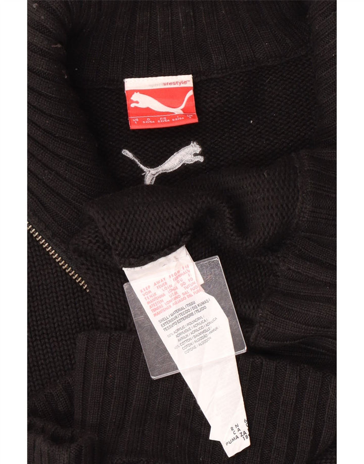 Maglione cardigan da uomo Puma grande acrilico nero