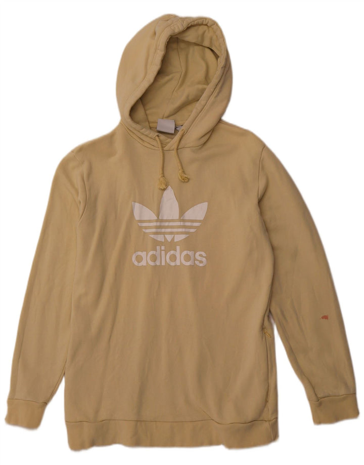 Maglione con cappuccio grafico da uomo ADIDAS in cotone giallo medio