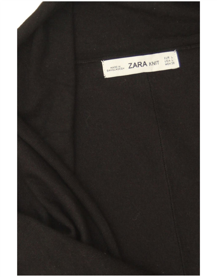 Maglione cardigan aperto da donna Zara UK 16 grande nero