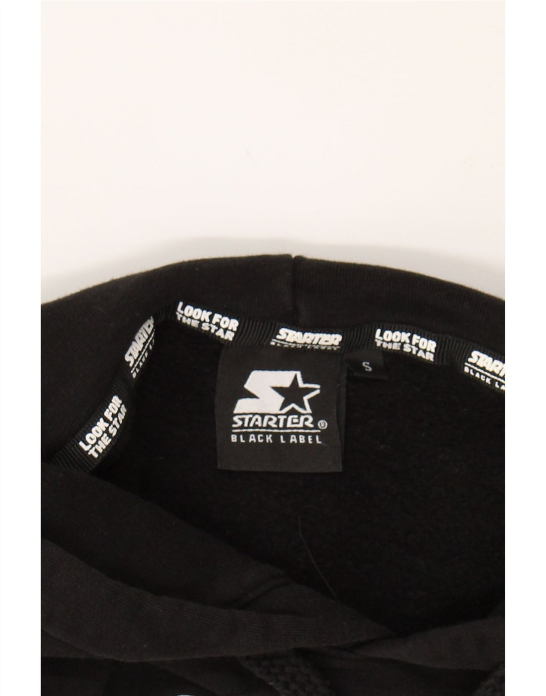 STARTER Mens Graphic Hoodie Jumper Small Black Colourblock Vintage Starter and Second-Hand Starter from Messina Hembry 