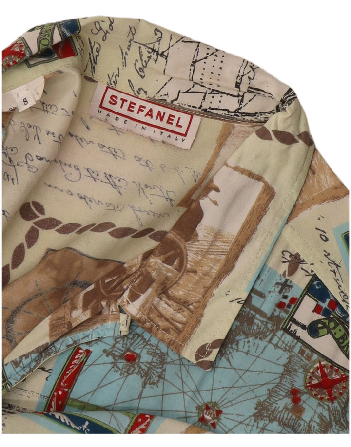Camicia grafica da uomo a maniche corte STEFANEL piccolo patchwork multicolore