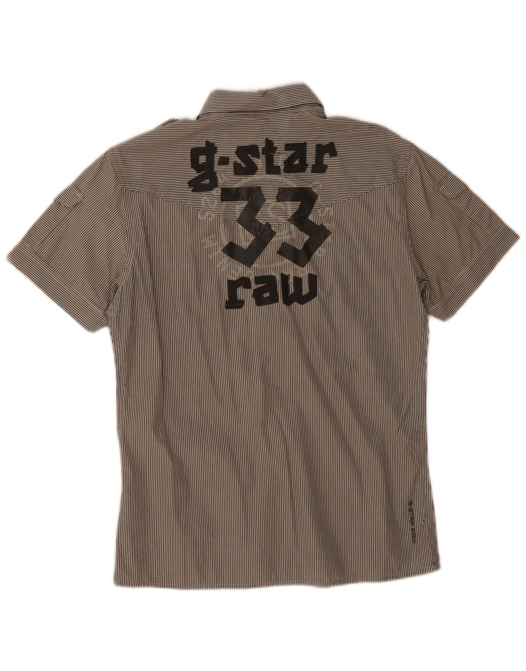Camicia a maniche corte grafica militare da uomo G-Star grande gessato grigio