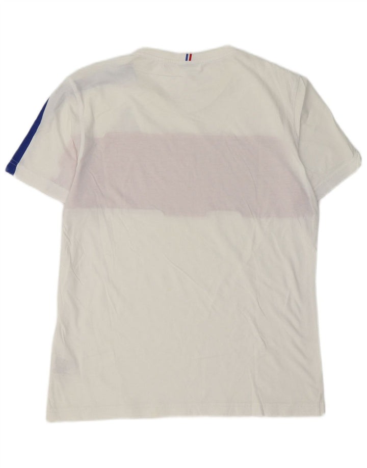 T-shirt da uomo LE COQ SPORTIF Top in cotone color block bianco medio