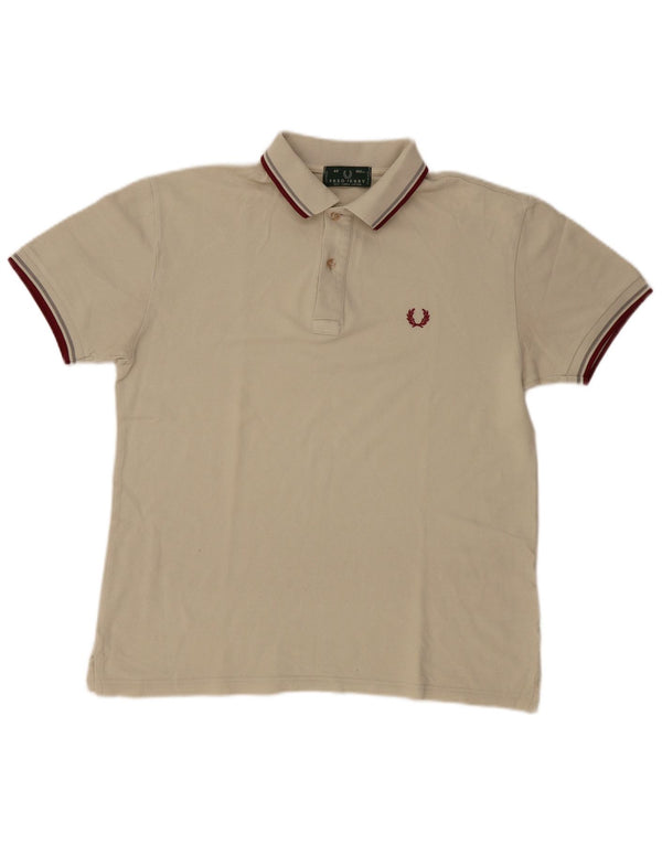 Polo da uomo Fred Perry in cotone beige medio