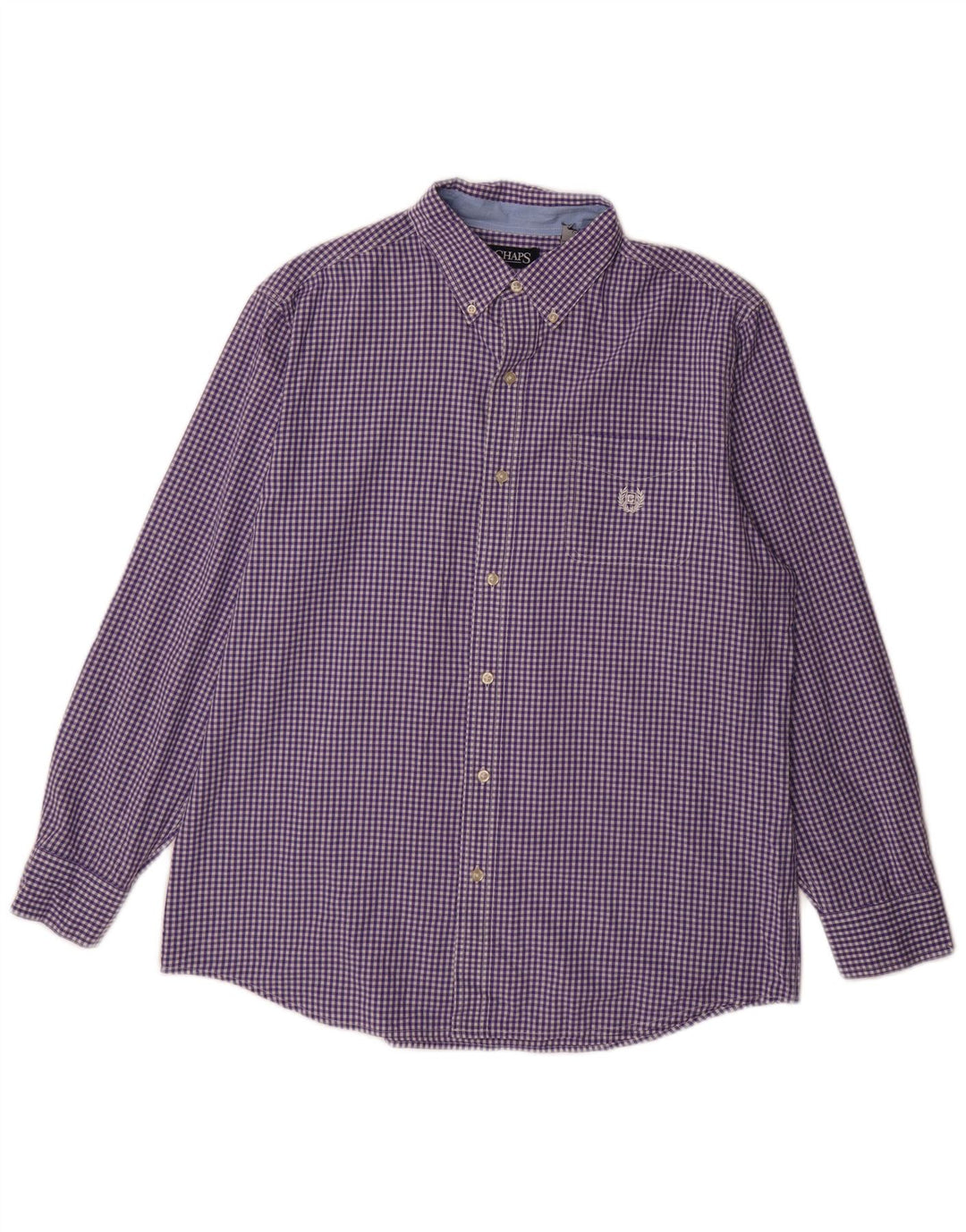 Chaps Camicia da uomo di facile manutenzione, grande, in cotone a quadretti viola