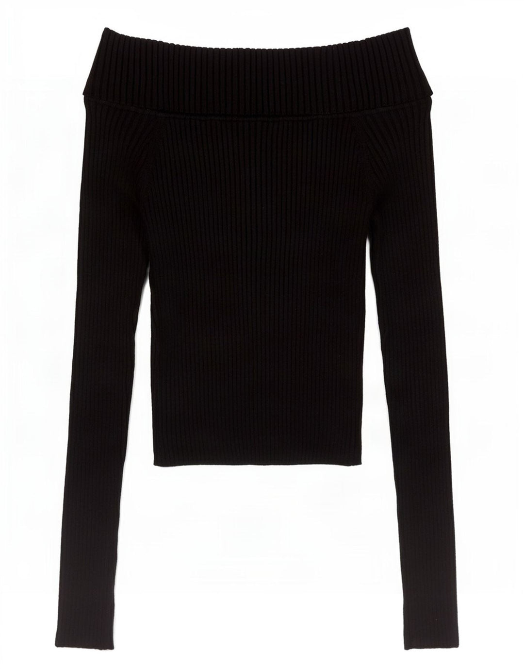 Top corto da donna Zara a maniche lunghe con spalle scoperte UK 8 piccolo nero