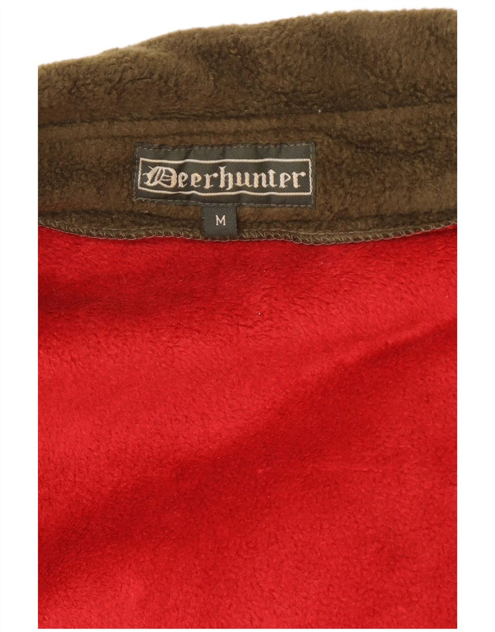 Deerhunter Giacca in pile da uomo vestibilità ampia UK 38 Medium Khaki Colourblock
