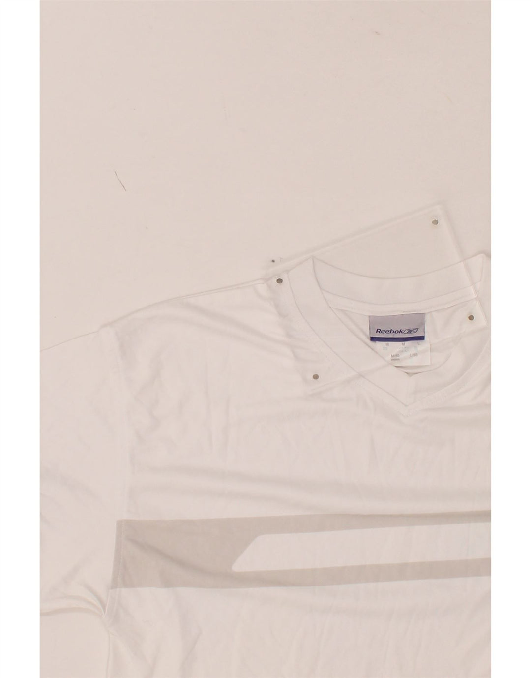 REEBOK Mens T-Shirt Top Medium White Colourblock Vintage Reebok and Second-Hand Reebok from Messina Hembry 