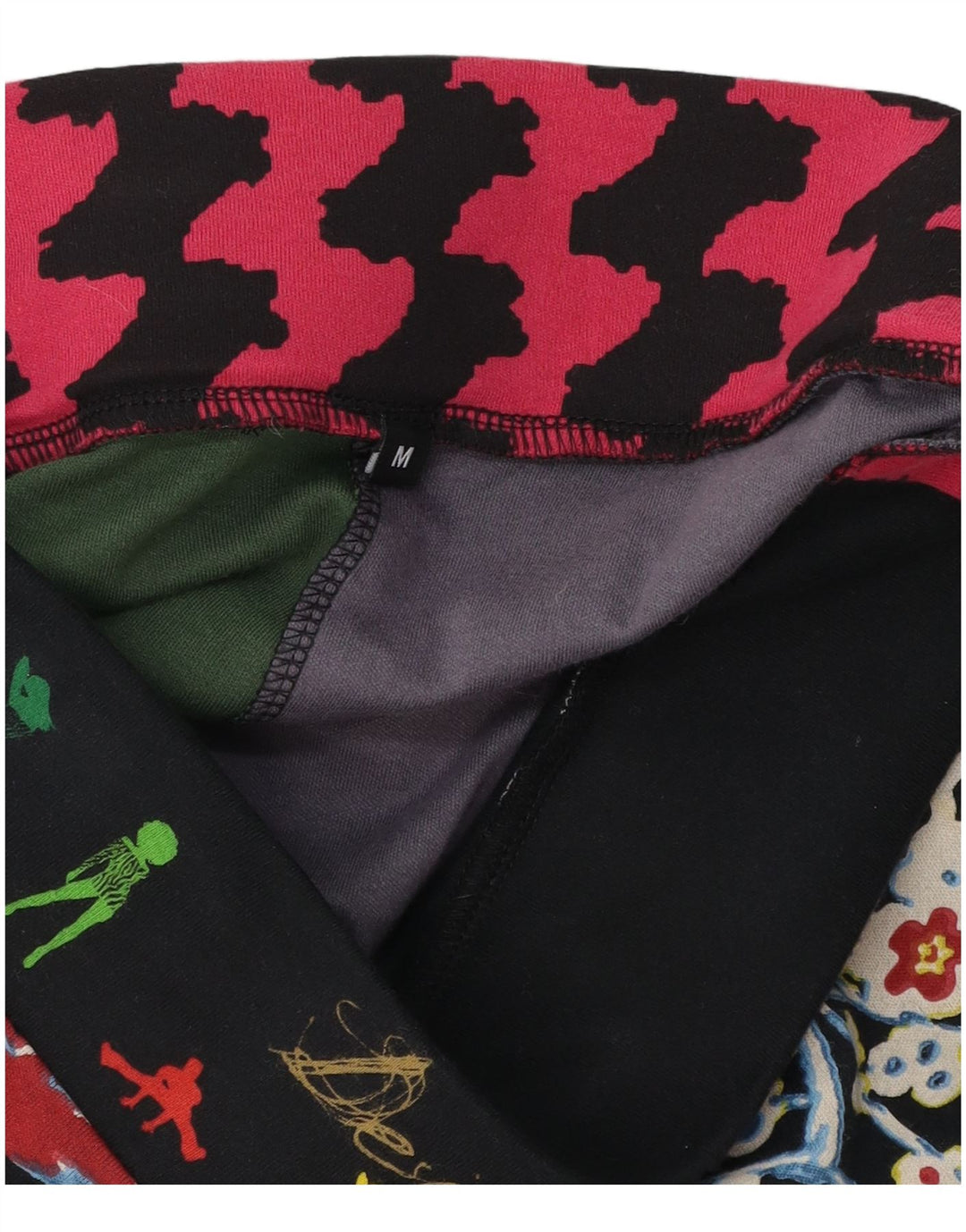 Desigual Gonna a trapezio grafica da donna media W32 cotone patchwork nero