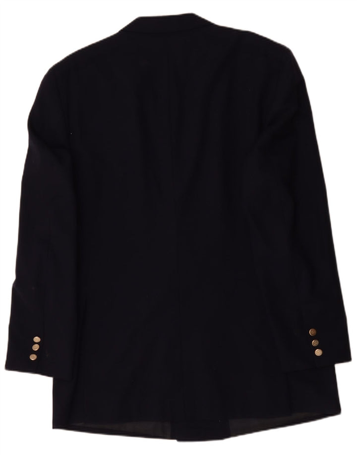Giacca blazer doppiopetto da uomo Burberrys UK 40 grande lana blu navy