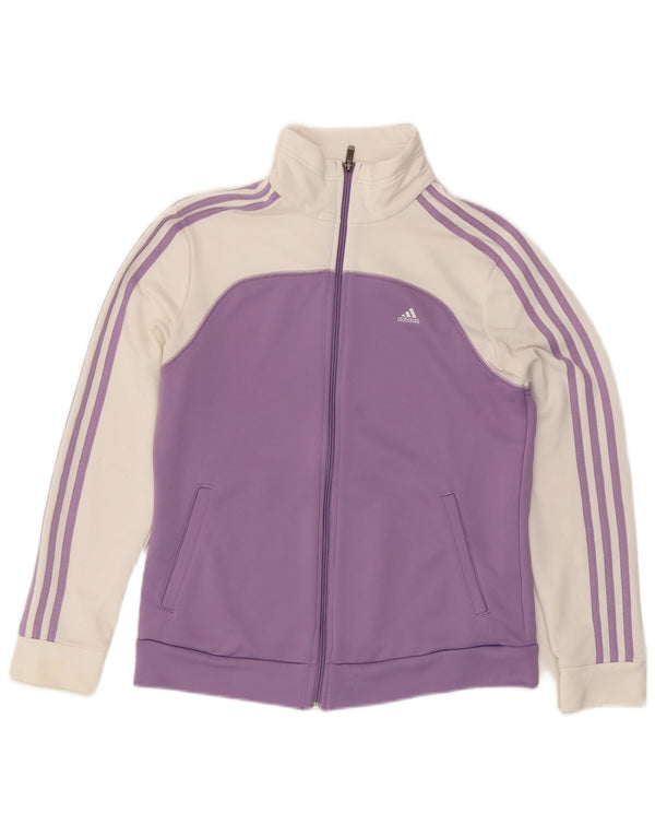 Giacca da tuta da donna ADIDAS UK 12/14 Colorblock viola medio