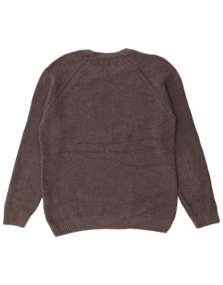 Maglione maglione girocollo da uomo Zara in cotone grigio medio