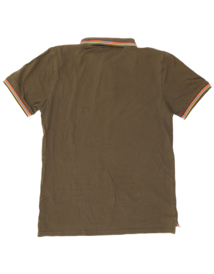 Polo da uomo Sundek grande in cotone a righe kaki