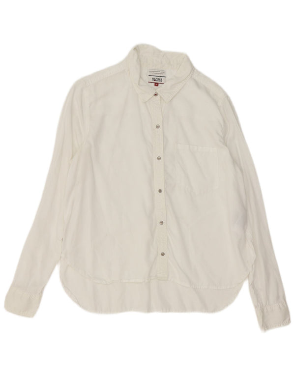 Camicia da donna Tommy Hilfiger UK 14 Lyocell bianco medio