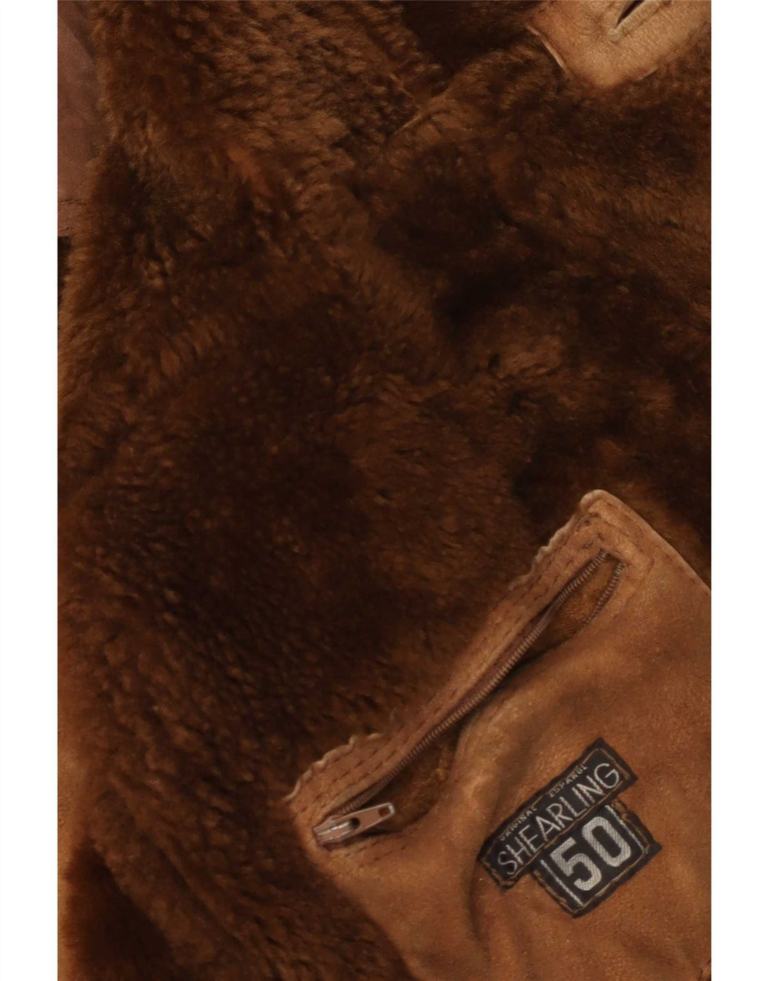 Giacca in shearling vintage da uomo IT 50 Large Beige