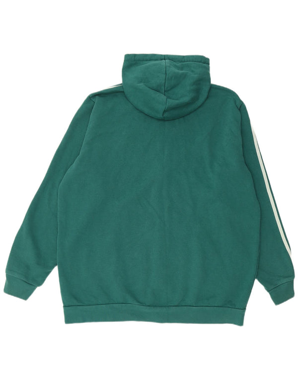 Maglione con cappuccio e zip da uomo ADIDAS XL in cotone verde