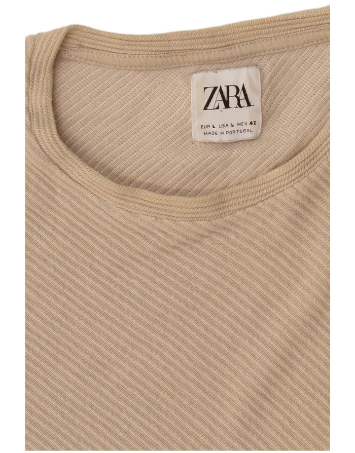 ZARA Maglia Manica Lunga Uomo Large Beige