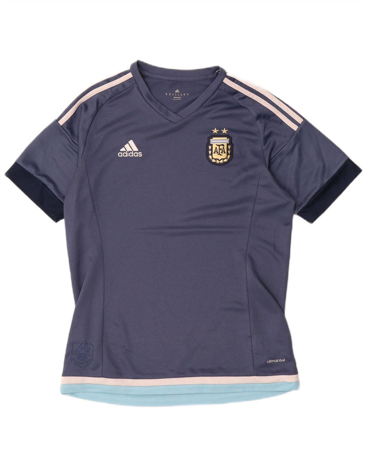 T-shirt Adidas Climalite da uomo Top medio in poliestere color block blu navy