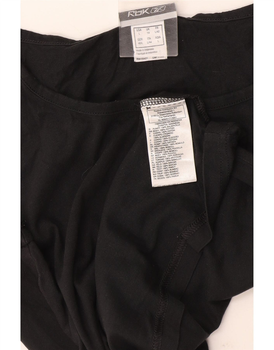 T-shirt Reebok da donna Top UK 14 Large in cotone grigio