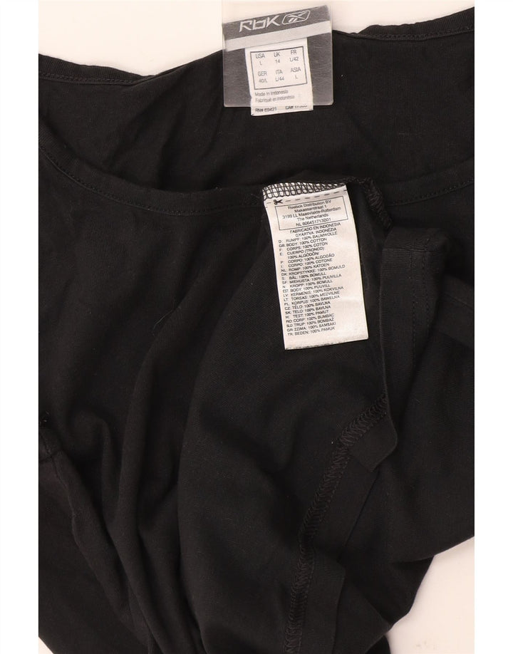 T-shirt Reebok da donna Top UK 14 Large in cotone grigio