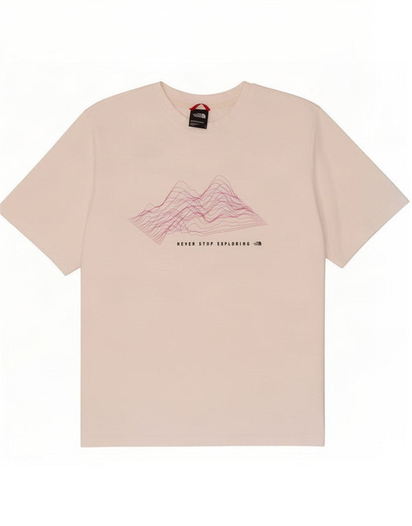 T-shirt grafica da donna The North Face Top UK 16 grande cotone bianco