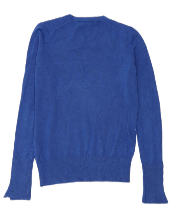 Maglione maglione girocollo da donna Zara UK 10 piccolo viscosa blu