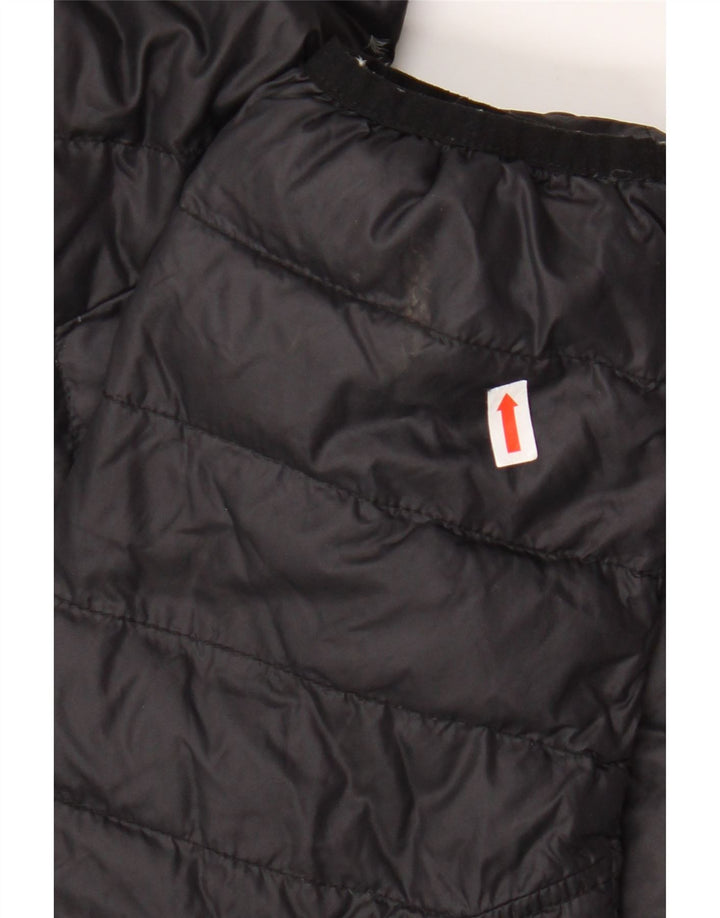 DIESEL Giacca imbottita con cappuccio da uomo UK 36 piccola in nylon nero