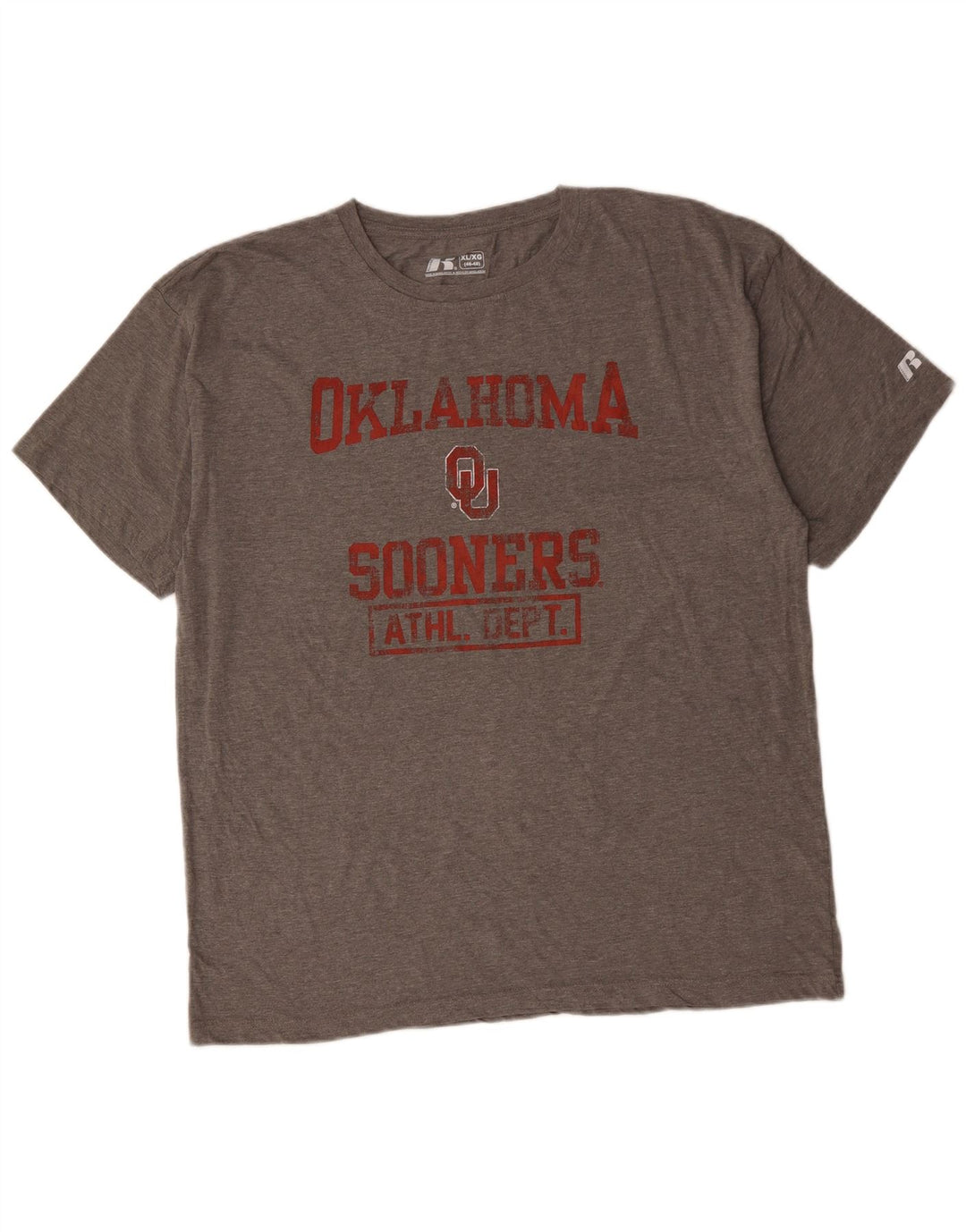 RUSSELL ATHLETIC T-shirt grafica da uomo Oklahoma Sooners Top XL grigia