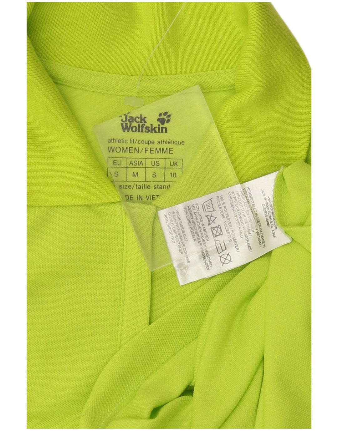 Polo da donna JACK WOLFSKIN UK 10 Small Verde Poliestere