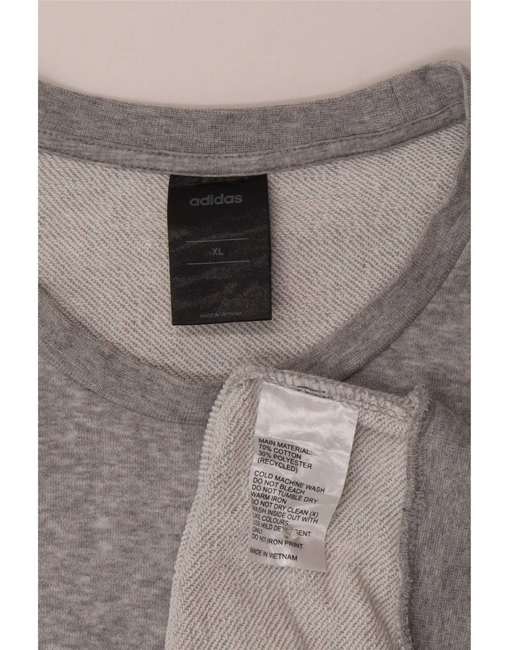 Felpa da uomo Adidas Jumper XL in cotone chiazzato grigio