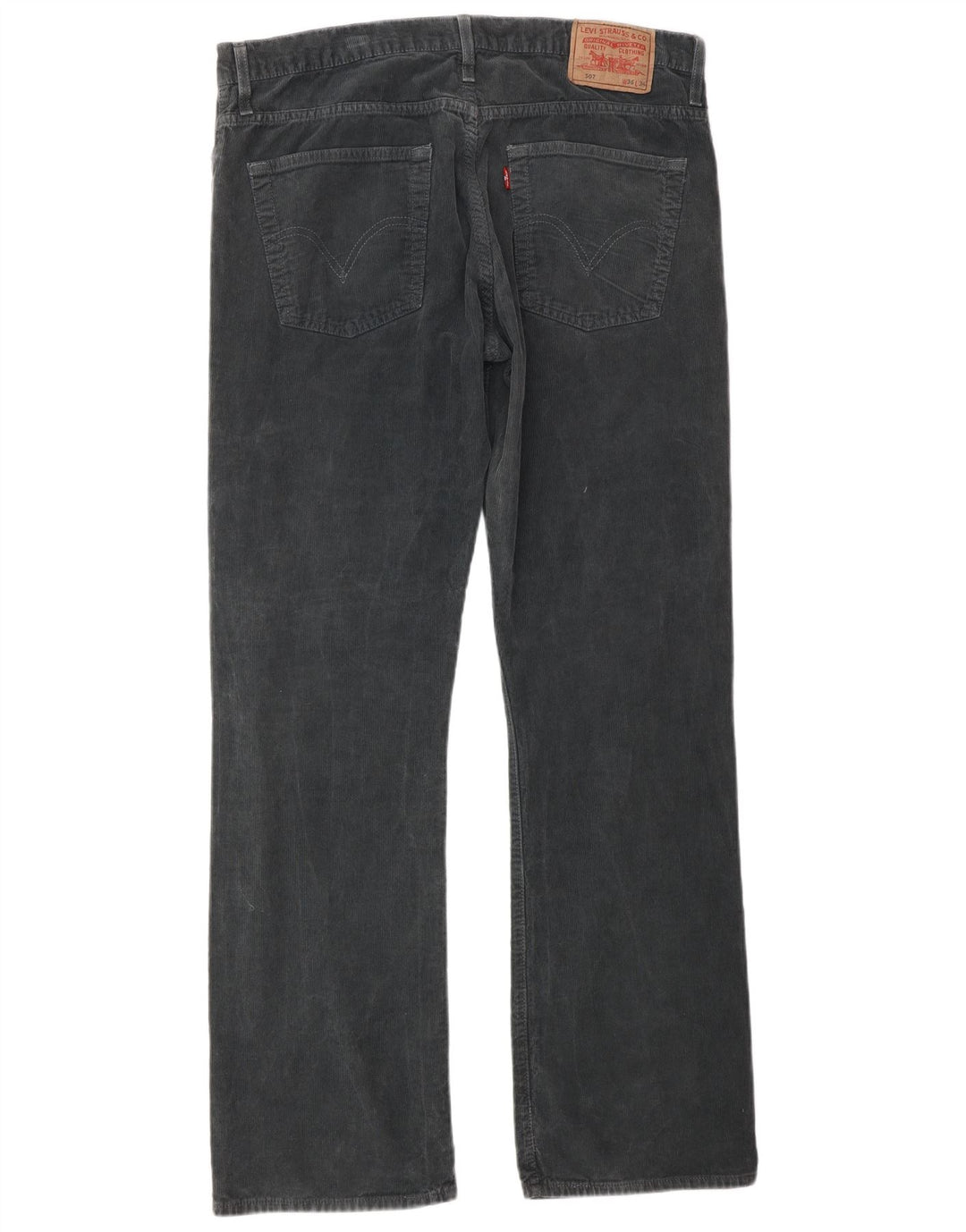 LEVI'S Pantaloni da uomo 507 in velluto a coste bootcut W36 L34 cotone grigio classico