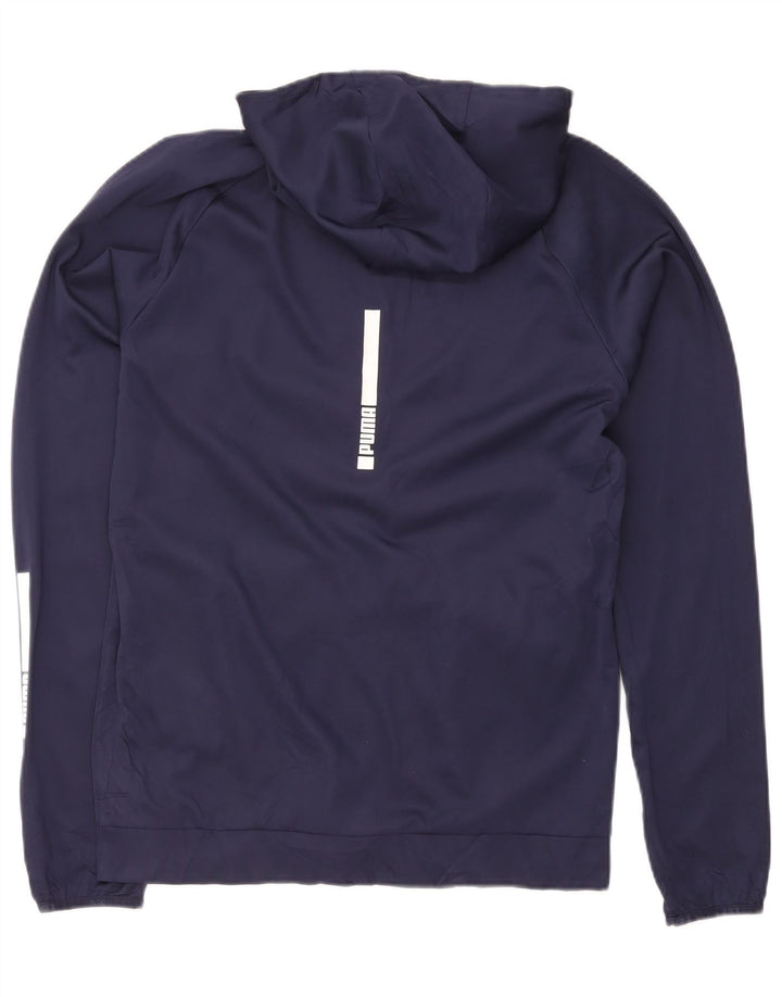 Felpa con cappuccio e zip da uomo Puma Medium Blu Navy Sport