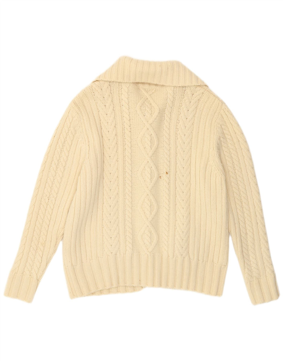 Maglione cardigan da donna vintage IT 44 lana media bianco sporco