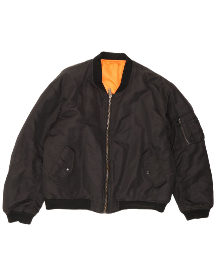 Giubbotto bomber vintage da uomo IT 52/54 XL nylon nero