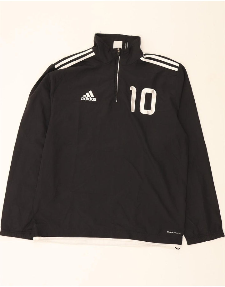 ADIDAS Mens Graphic Pullover Tracksuit Top UK 38/40 Medium Black Vintage Adidas and Second-Hand Adidas from Messina Hembry 