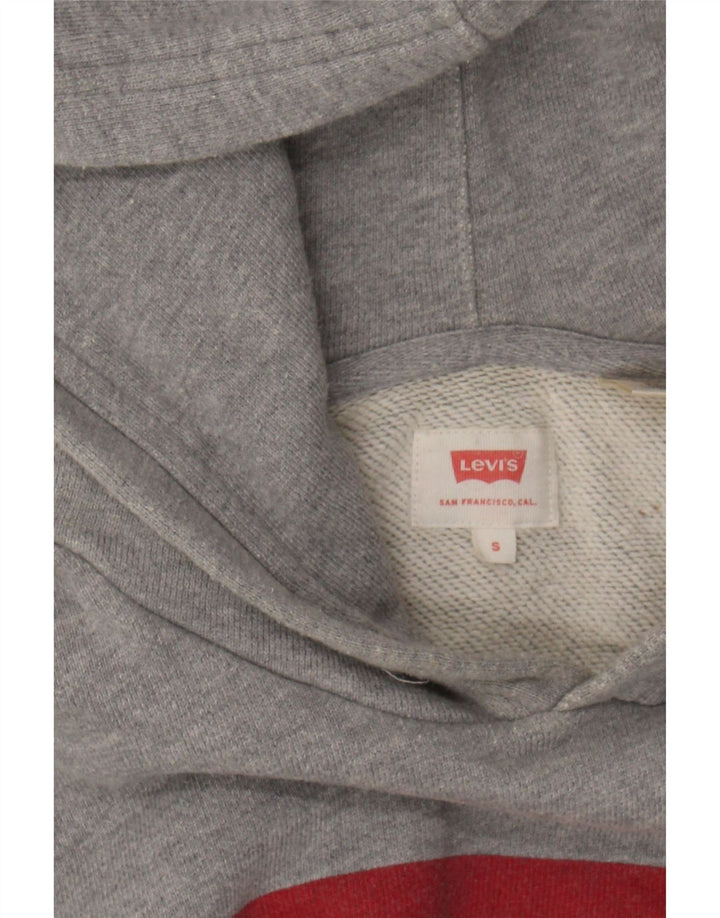 LEVI'S Mens Graphic Hoodie Jumper Small Grey Vintage Levi's and Second-Hand Levi's from Messina Hembry 