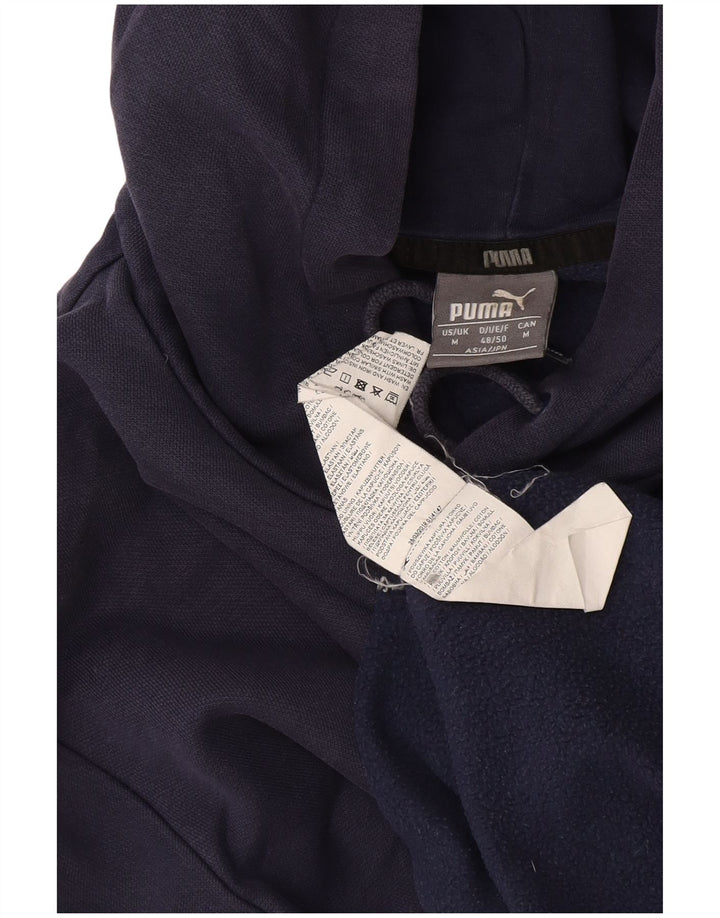Felpa con cappuccio da uomo Puma media cotone blu navy