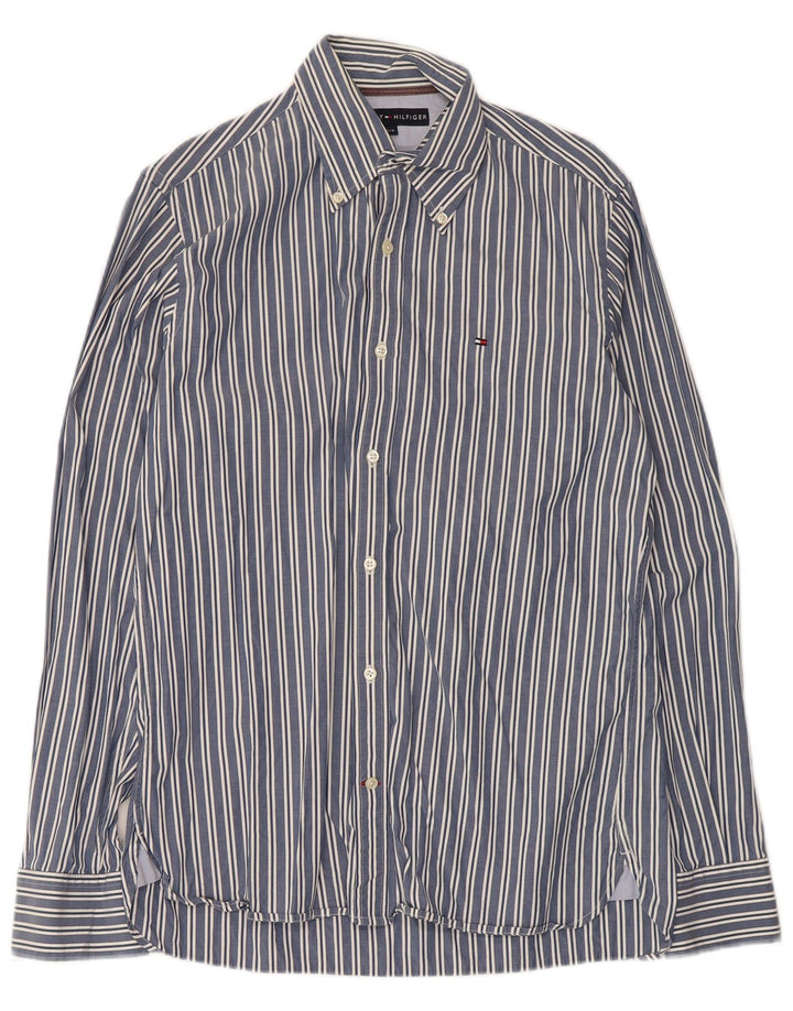 TOMMY HILFIGER Camicia Uomo Piccola in Cotone a Righe Blu