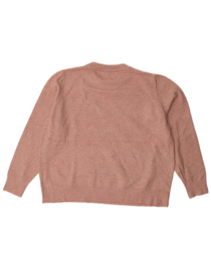 Maglione maglione girocollo oversize da donna Marks & Spencer UK 16 grande rosa