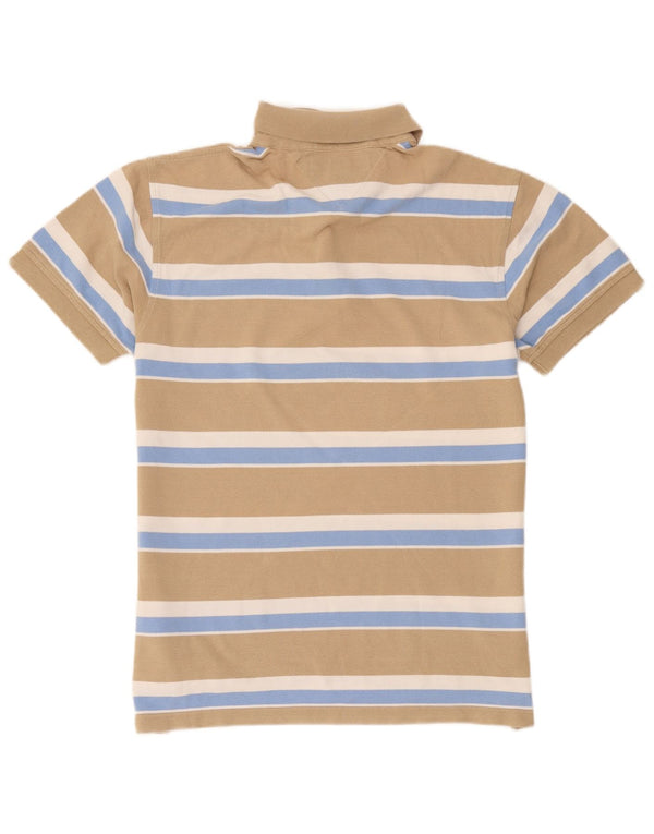 Polo da uomo Tommy Hilfiger piccola in cotone a righe beige
