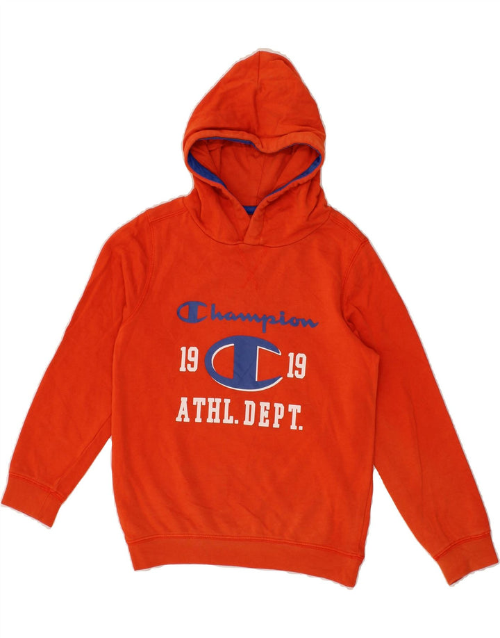 CHAMPION Boys Graphic Hoodie Jumper 7-8 Years Small Orange Vintage Champion and Second-Hand Champion from Messina Hembry 