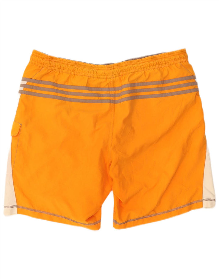 Pantaloncini sportivi grafici da uomo ADIDAS grandi in poliestere color block arancione