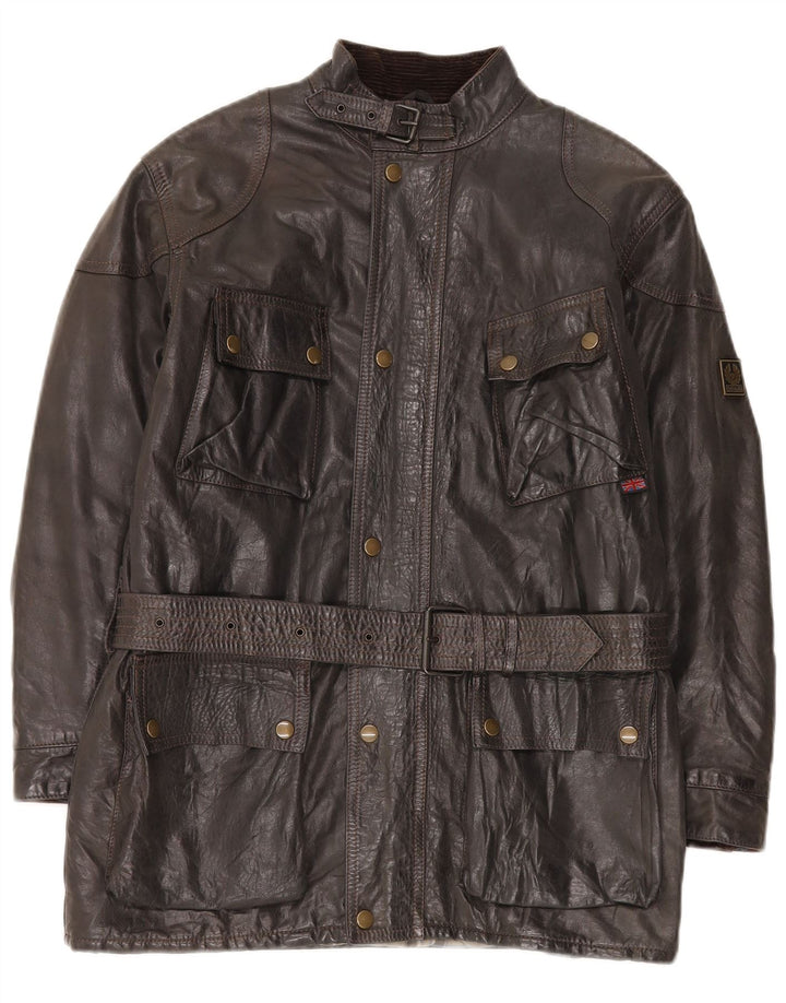 Cappotto in pelle da ragazzo Belstaff 11-12 anni in pelle nera