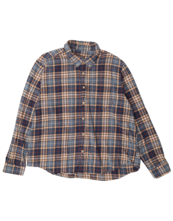 EDDIE BAUER Camicia in flanella da uomo 2XL Cotone a quadri blu