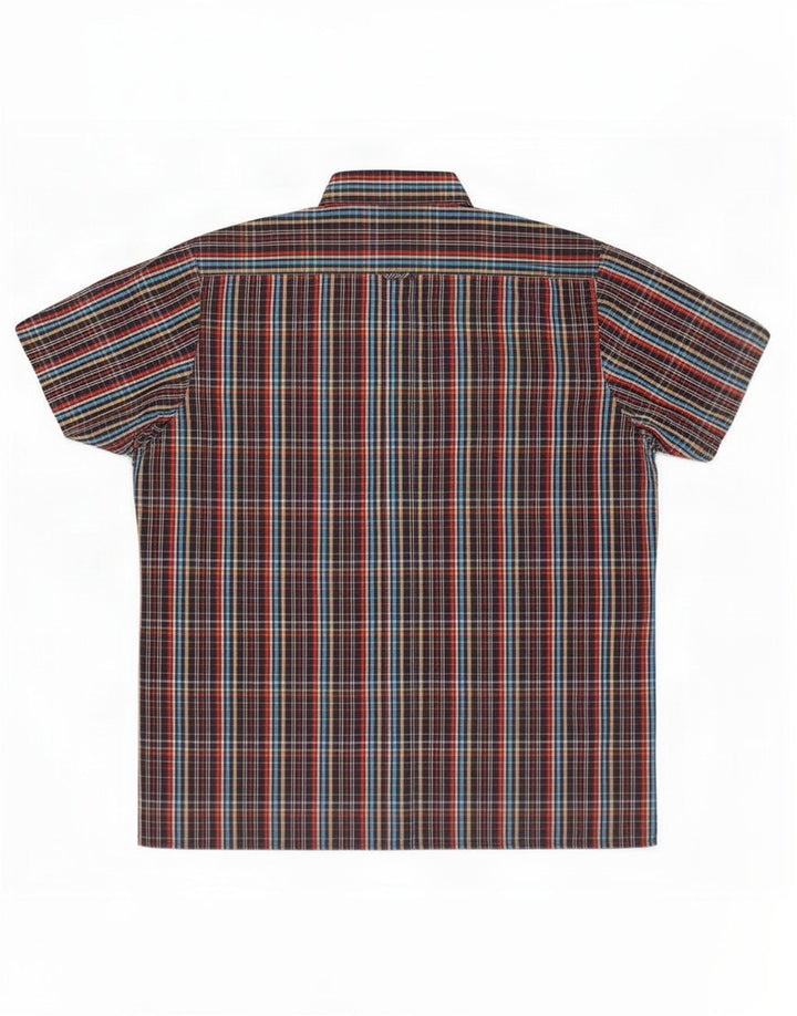 Camicia a maniche corte da uomo Ben Sherman XL in cotone a quadri multicolore