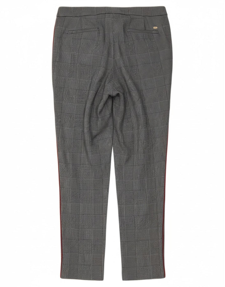TOMMY HILFIGER Womens Slim Suit Trousers US 8 Medium W30 L29 Grey Check