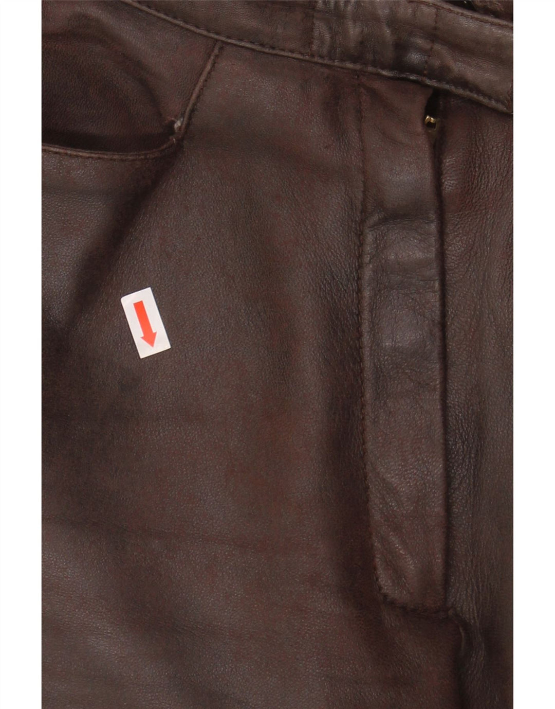 MADDOX Womens Straight Leather Trousers EU 40 Medium W30 L29 Brown Leather Vintage Maddox and Second-Hand Maddox from Messina Hembry 