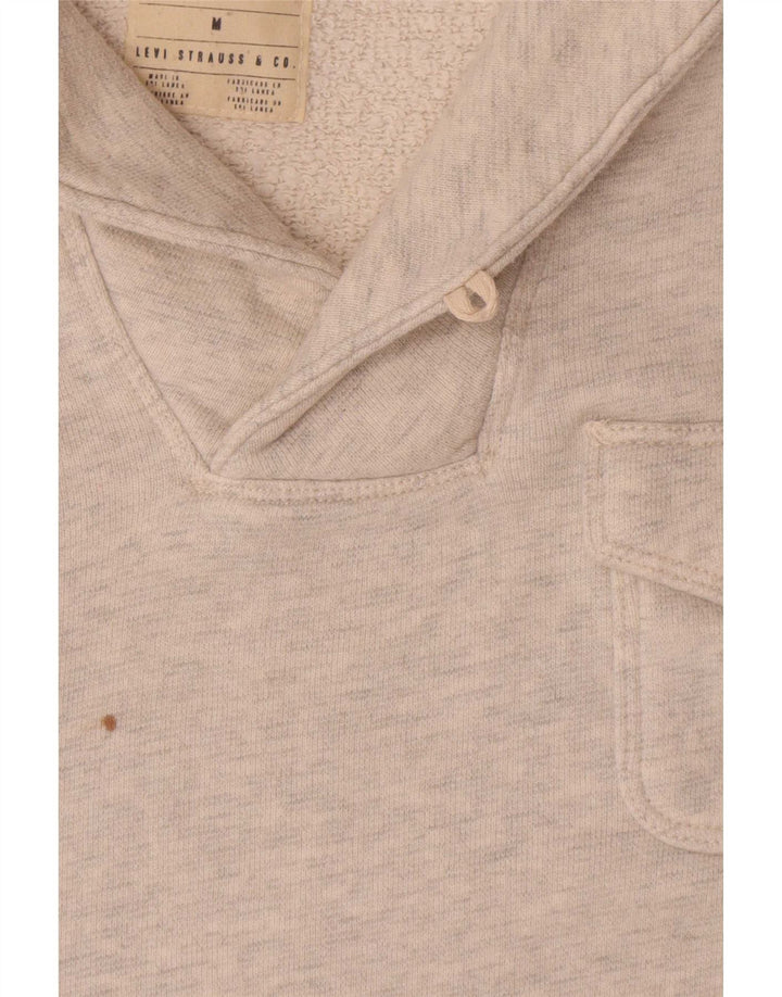 Levi's Uomo Felpa con collo a scialle Maglione Cotone chiazzato grigio medio