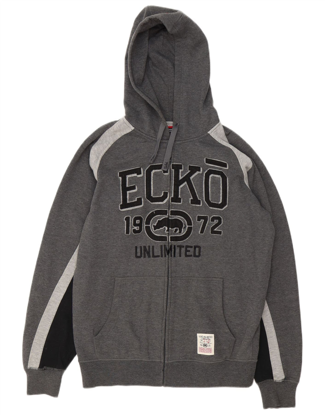 Maglione con cappuccio e zip grafica da uomo di Ecko Unltd Poliestere grigio medio